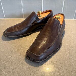 Gordon Rush Square Toe Leather Slip-On Dress Shoes Brown | Men’s 11